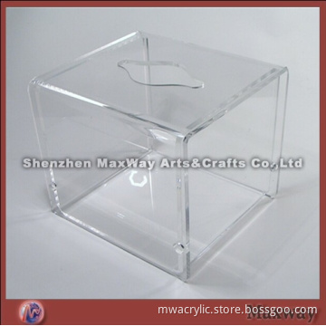 Small Transparent Cubical Fashional Acrylic/Perspex Ballot/Suggestion Box